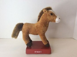 FAO Schwarz Mini Horse Pony Brown Tan Cream Plush Stuffed Animal Doll NEW - £16.23 GBP