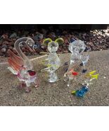 Vintage Sears Plastic Glass Animal Figures Clear Ornaments - $16.95
