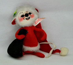 Vintage 1965 Annalee Mobilite 6 Inch Christmas Mouse Holding A Burlap Sack - £17.54 GBP