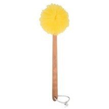 18&#39;&#39; Long Wood Handle Colorful Pouf Bath Brush Loofah  Exfoliating Back Scrubber - £7.98 GBP