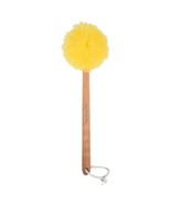 18&#39;&#39; Long Wood Handle Colorful Pouf Bath Brush Loofah  Exfoliating Back ... - £7.85 GBP