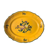 Vintage Italian Pottery Serving Platter , Dish Yellow floral 15.5x12.5 - $39.58