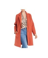 Aqua Womens L Dusty Orange Collared Long Coat Jacket PREOWNED AX21 - $71.53