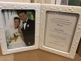 White Lace and Promises Russ  Porcelain Double Invitation Frame Holds 2 5x7” - £28.30 GBP