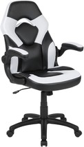 Flash Furniture X10 High-Back Leathersoft Racing Style Gaming Chair, White/Black - £127.25 GBP