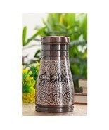 Pure Copper Embossed Bedroom Bottle in Antique Dark Finish - 1 - $826.30 MXN