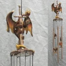 DRAGON WITH SWORD ROUND TOP WIND CHIME NIB - $42.99