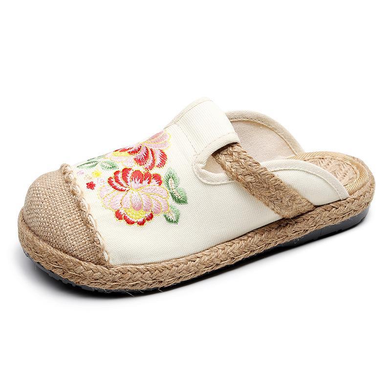 Primary image for Women Slippers Embroider Summer New Women Shoes Slides Flat With National Style 
