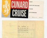 Unused Cunard Cruise Line Luggage Label Gummed Back Label  - $17.82