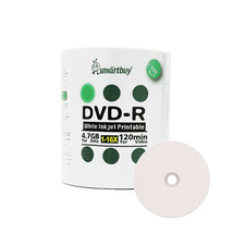 100 Pack Smartbuy 16X DVD-R 4.7GB White Inkjet Hub Printable Blank Record Disc - $23.99