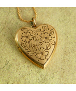 Victorian Locket yellow gold filled heart military photo soldier sweethe... - £100.22 GBP