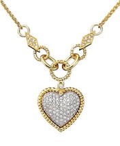 Macy’s D&#39;Oro by EFFY Diamond Pavé Diamond Heart Pendant Necklace (3/4 ct. t.w.)  - £2,636.58 GBP