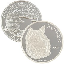 Alaska Mint Official 2023 State Medallion Silver Medallion Proof 1 Oz - £84.90 GBP