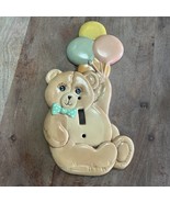Vintage Ceramic Teddy Bear W/ Balloons Nursery Light Switch Cover Height... - $26.58 CAD