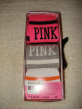 Victoria&#39;s Secret PINK Knee Socks Boxed Gift Set Set of 3 One Size New  - £19.98 GBP