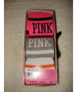 Victoria&#39;s Secret PINK Knee Socks Boxed Gift Set Set of 3 One Size New  - $25.00