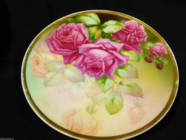 Antique VTG Sevres Bavaria Monte Carlo Roses Handpainted O. Wilke art Plate 6&quot; - £53.60 GBP