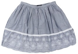 Tommy Hilfiger Women&#39;s Knee Length Skirt Embroidered Paisley White/ Blue Size 8 - £13.62 GBP