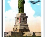 Airplane Over Statue of Liberty New York City NY NYC UNP WB Postcard W9 - £2.33 GBP