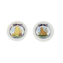Classic Pooh Schylling Mini China Tea Saucers 2 Piece Replacement Lot Vintage - £11.85 GBP