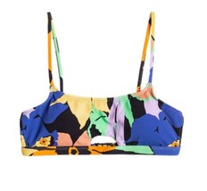 Roxy Color Jam Bralette Bikini Swim Top Anthracite Flower Jammin XXL NWT $54 - £11.90 GBP
