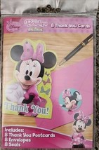 Disney Junior Minnie Mouse Bow-tique Thank You Cards Party Supplies 8ct.  - £3.00 GBP