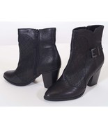 Me Too Charis Womens Black Leather Heels Ankle Bootie Boots 10M - £31.76 GBP