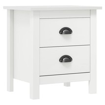 vidaXL Solid Pine Wood White Medium Bedside Cabinet with Drawer Storage - $2,327.89 MXN