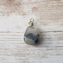 Vintage Pendant Pretty Polished Stone with Gold Tone Wrap - No Chain Inc... - £11.15 GBP