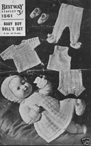 Vintage Knitting pattern for baby boy doll or reborn. Bestway 1561. PDF - $2.15