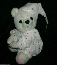 9&quot; Vintage White Dream Teddy Bear Teleflora Stuffed Animal Plush Toy Red Hearts - £13.44 GBP