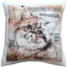Exotic Cat 17x17 Throw Pillow, with Polyfill Insert - £39.92 GBP