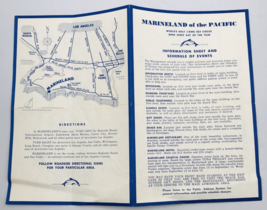 Vintage 1950&#39;s Marineland of the Pacific Map &amp; Info Sheet 8.5&quot; x 5.5&quot; - £7.46 GBP