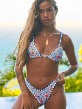 Beach Fashion Women&#39;s Chic Split Multi-Color Floral Retro Bikini Swimsuit | Gulf - £13.67 GBP