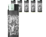 Butane Refillable Electronic Gas Lighter Set of 5 Skull Design-007 - £12.39 GBP