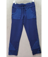 Free People Sweatpants Women Medium Blue High Rise Elastic Waist Logo Dr... - $27.72