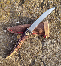 Handmade Knife, Antler Knife, Survival Knife, Outdoor Knife, Custom Knife,  - £54.26 GBP