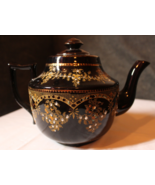 Beautiful Vintage Brown Glazed English Ceramic Teapot With Raised Decora... - £19.98 GBP
