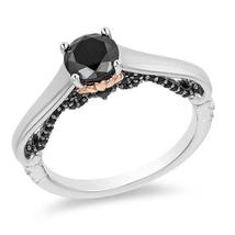 Disney Villains Ursula Ring,1.0 Ct Round Cut Black Diamond Engagement Ring - £78.69 GBP