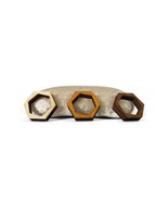 Hexagonal Wood Ring, Handmade Minimalist Band with Laser-Cut Italian Des... - $18.00