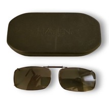 Clip On Grey Sunglasses Lens Frames &amp; Haven Hard Protective Case Black - $20.03