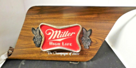Miller High Life The Champagne Of Beers Faux Wood Plastic Lighted Beer Sign - $68.54 CAD