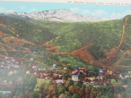 Vintage Manitou Springs CO Pikes Peak Colorado Postcard 46166 - £9.51 GBP