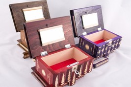 3x Lot Wooden Secret Puzzle Jewelry Trinket Box Case Hidden Drawer Lock Key - $144.93