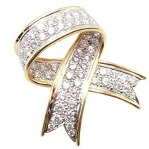 Vintage! Tiffany &amp; Co 18k Yellow Gold Platinum Diamond Ribbon Bow Pin Br... - $6,500.00