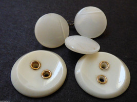 Vintage antique lot of  5 assorted white  milk glass color buttons - £30.87 GBP