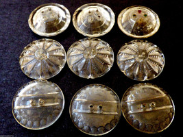 Vintage antique lot of  9 clear color  glass buttons - £69.61 GBP