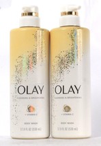 2 Bottles Olay 17.9 Oz Cleansing &amp; Firming B3 &amp; Vitamin C Moisture Body Wash - £30.03 GBP