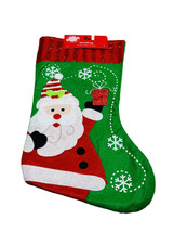 Christmas House Santa Character Stocking with Fleece Cuff. 18 Inches - £10.00 GBP