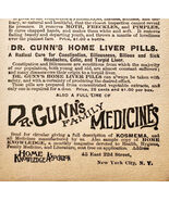 1886 Dr Gunn&#39;s Home Liver Pills Advertisement Victorian Quack Medicine E98A - €25,60 EUR